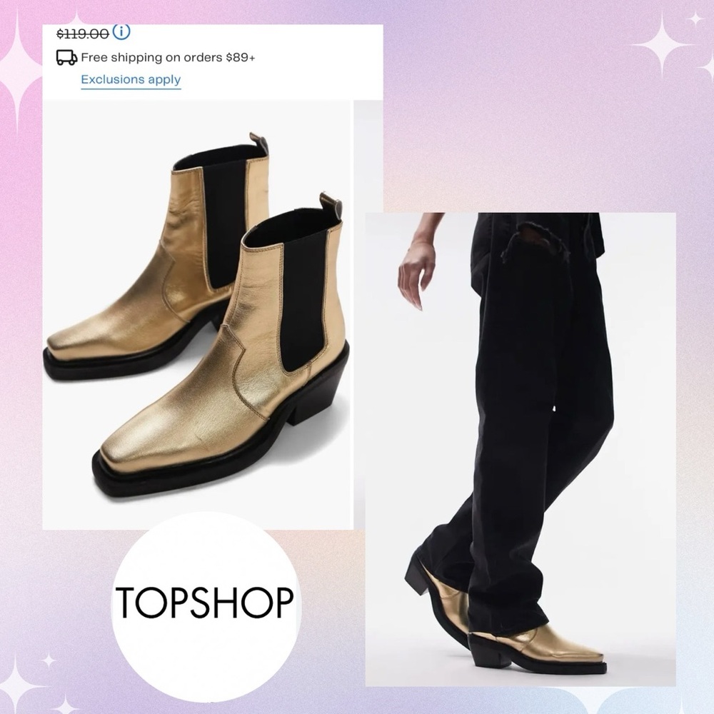 Topshop gold booties!